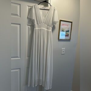 Baltic Born White V-Neck Dress